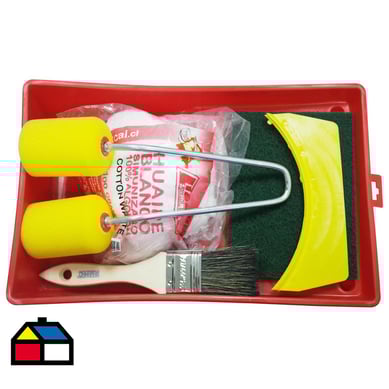 Kit para pintar rejas y protecciones de fierro. Incluye 6 piezas.