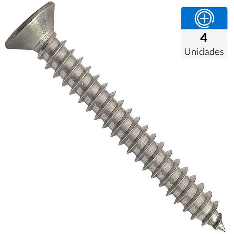 MAMUT - Tornillo madera cabeza plana ph 8 x 5/8 inox 4unid