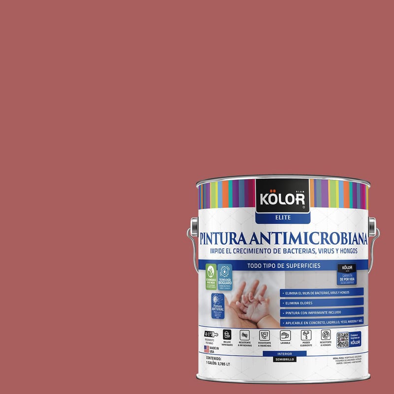 KOLOR - Pintura Antimicrobiana Semibrillante 1 galón(es) Fucsia Orvieto