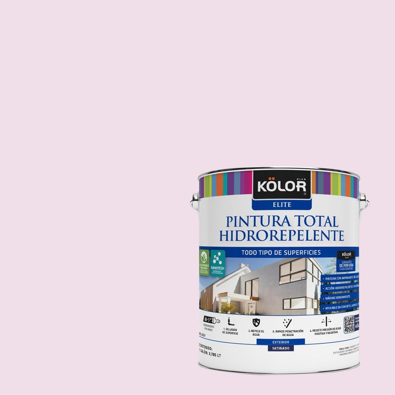 KOLOR - Pintura Hidrorepelente Satinado 1 galón(es) Rosado Eger