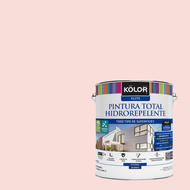 KOLOR - Pintura Hidrorepelente Satinado 1 galón(es) Rosado Miskolc