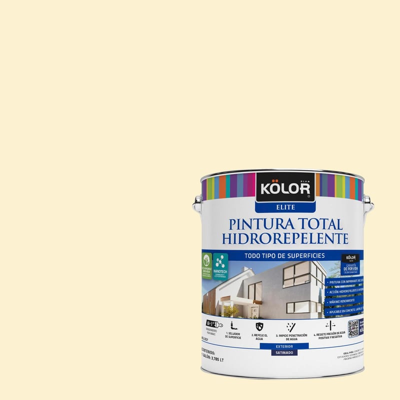 KOLOR - Pintura Hidrorepelente Satinado 1 galón(es) Amarillo Noorvik