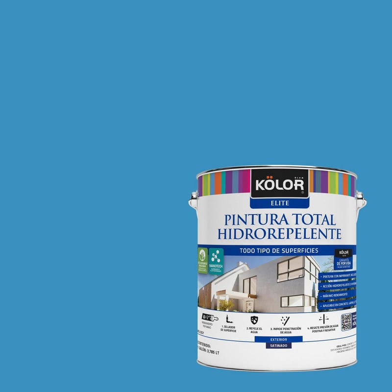 KOLOR - Pintura Hidrorepelente Satinado 1 galón(es) Azul Rohtak