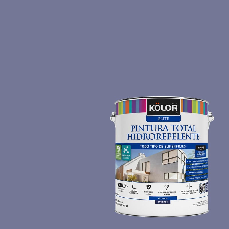 KOLOR - Pintura Hidrorepelente Satinado 1 galón(es) Púrpura Karluk