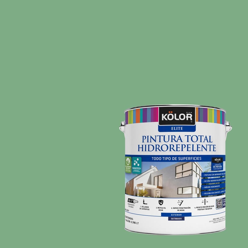 KOLOR - Pintura Hidrorepelente Satinado 1 galón(es) Verde Kamarhati