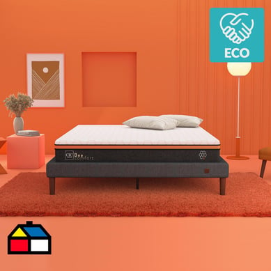 Cama europea Bee Comfort 2 plazas  + Muebles