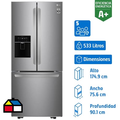 Refrigerador French Door No Frost 533 Litros Platinum Silver LM22SGPK