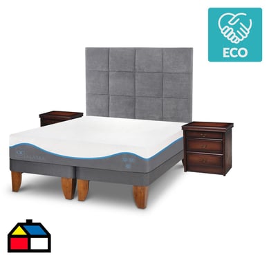 Cama europea Alaska King  + Muebles