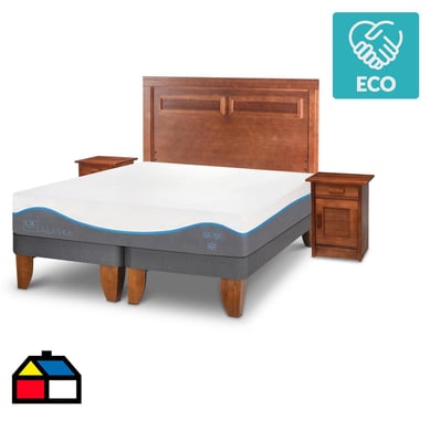 Cama europea Alaska King  + Muebles