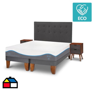 Cama europea Alaska 2 plazas  + Muebles