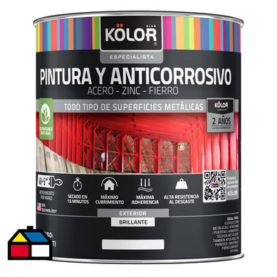 Pintura y anticorrosivo base agua brillante gris perla 1/4GL