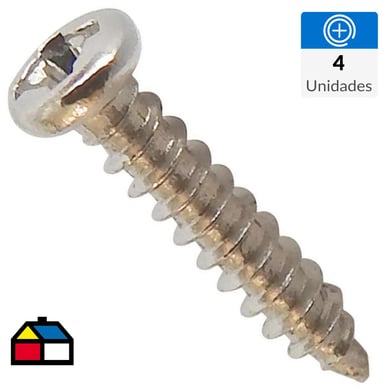 Mini tornillo cabeza plana phillips M2.0 x 12 mm niquelado 4 unid