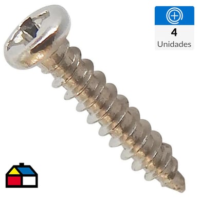 Mini tornillo cabeza plana phillips M1.2 x 5 mm niquelado 4 unid