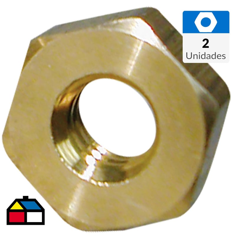 MAMUT - Tuerca hexagonal bronce unc 1/8 2 unid