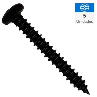 Roscalata cabeza binding  #6 x 1 1/2 zincado negro 5 unid
