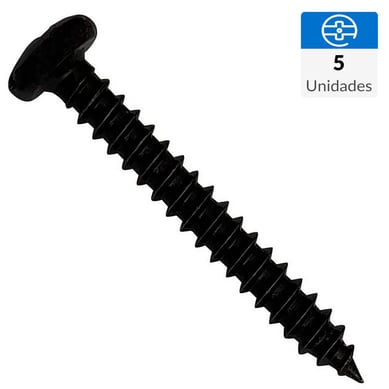 Roscalata cabeza binding  #6 x 1/2 zincado negro 5 unid