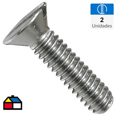 Perno cabeza plana acero inoxidable unc 3/16 x 3/4  2 unid