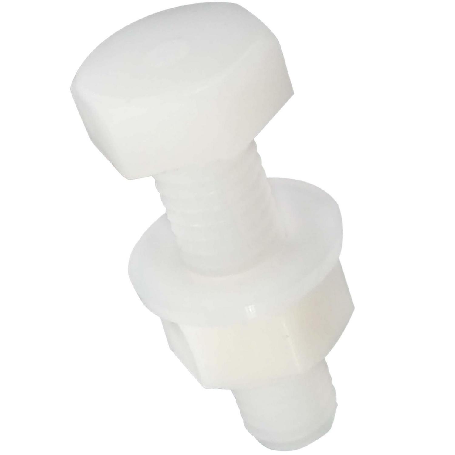 Kunststoff Sechskantschraube 10x Sechskantschraube M8 X 20 Mm – Kunststoff ( Nylon), Weiß, Rostfrei, Für Elektronik & Leichte Befestigungen