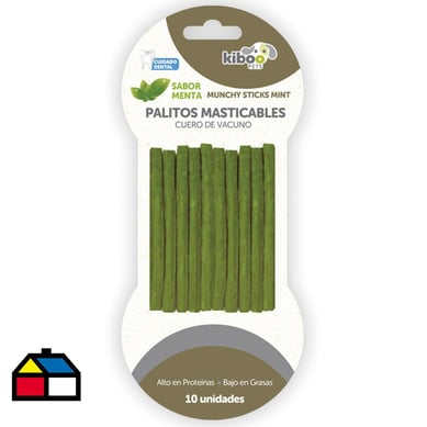 Palitos masticables para perros menta 10 unds