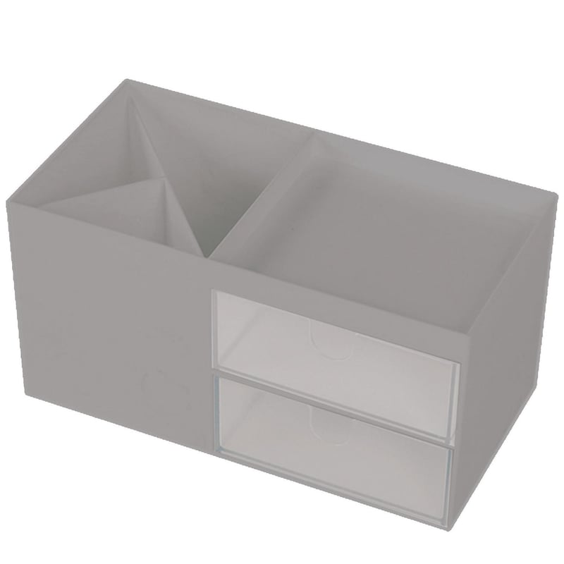 ISOFIT - Organizador de escritorio mediano abs 18x9x9 cm color gris