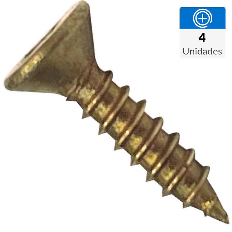 MAMUT - Tornillo para madera cabeza plana 10 x 1 1/2 de bronce 4 unid