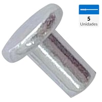 Remache fierro cabeza plana M6,4 x10 mm zincado brillante 5 unid