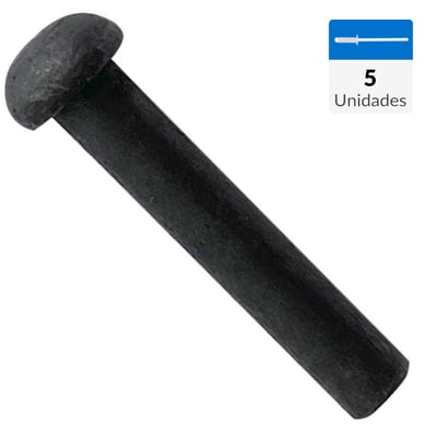 Remache fierro cabeza redonda 1/4 x 1 1/4  5 unid