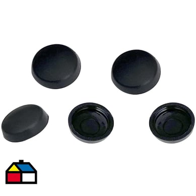 Tapon para tornillo hexagonal pvc 14.5 mm negro 5 unid