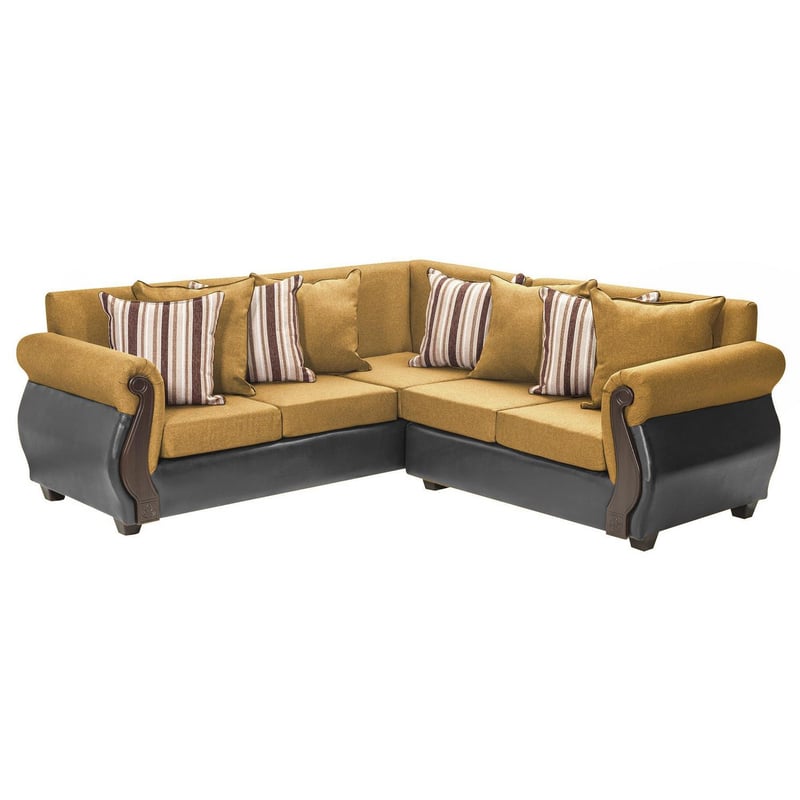 INNOVAMUEBLES - Sofá Seccional 5 cuerpos New Bugambilia 216x86x217 cm Oro