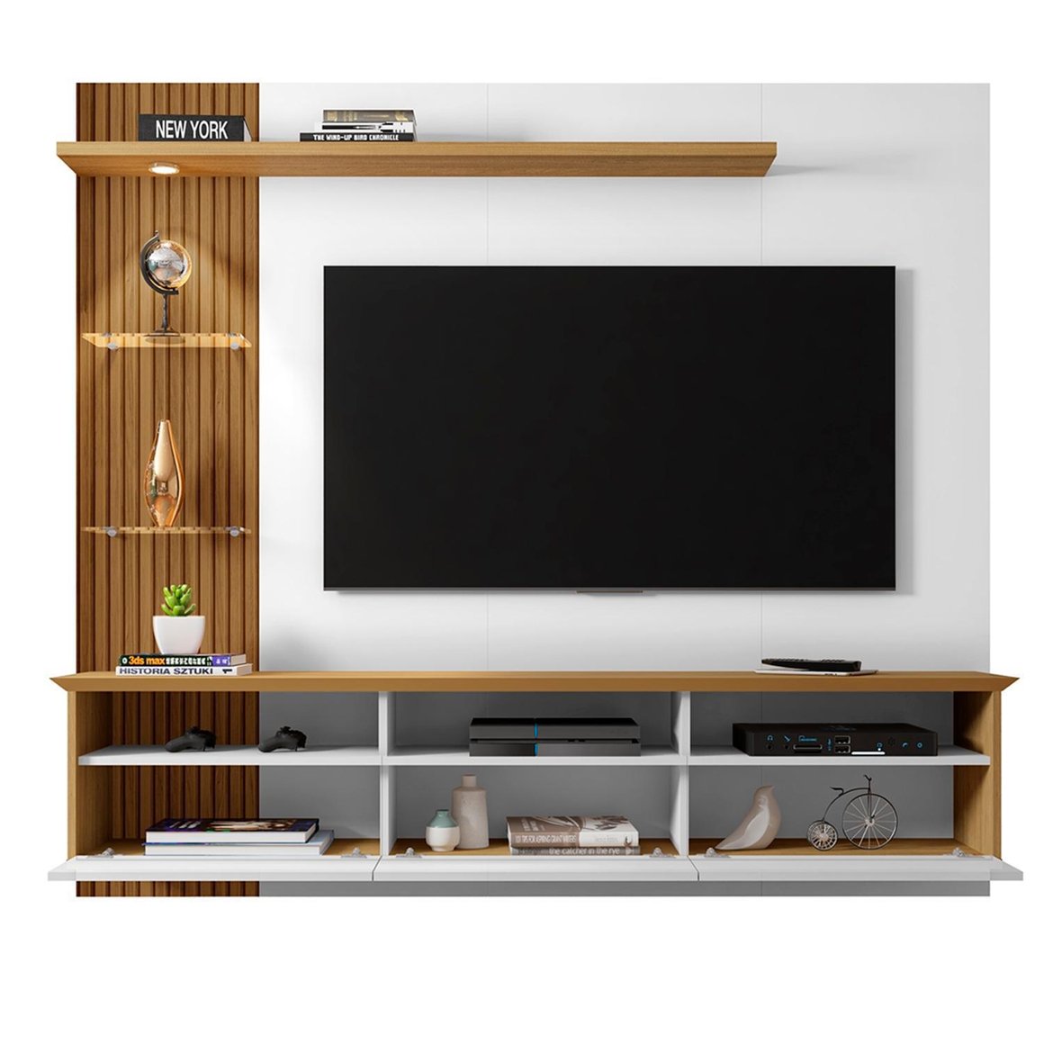 Panel rack tv 60 trend blanco 161x180x33 cm | Sodimac - Falabella
