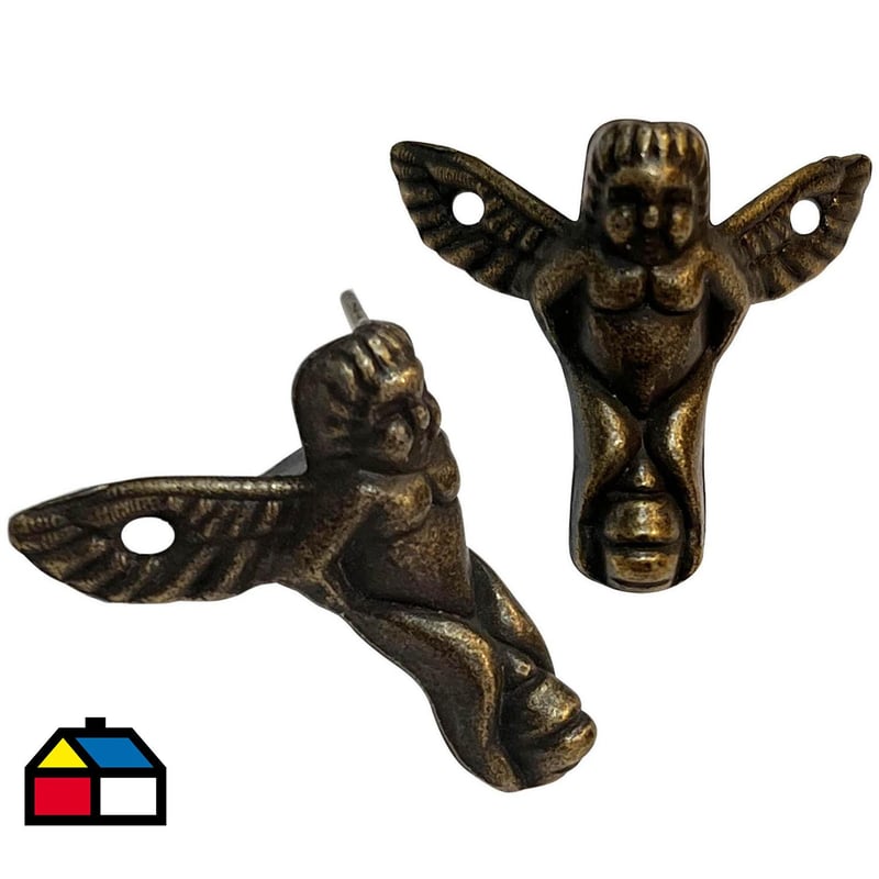 MAMUT - Pata (soporte) decorativo 18 x 36 mm bronce envejecido 2 unid