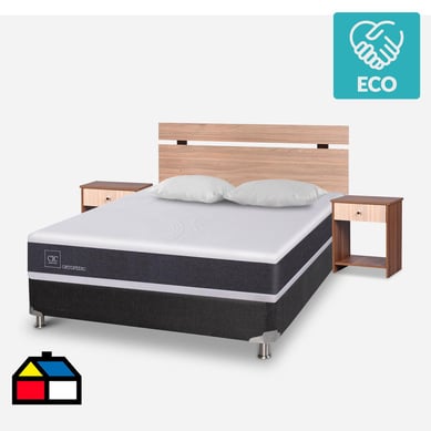 box spring new ortopedic b5 black 2 plzs bn+2 alm+Set Olmo 2 piezas