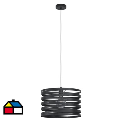 Lmpara de Colgar Acero Negro 1 luz 40W E27