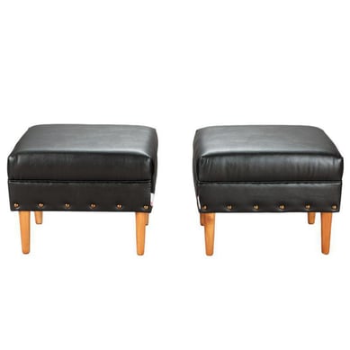 Set 2 Poufs Provenza Tacha PU 04 Negro