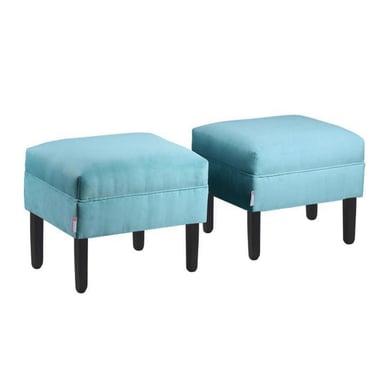 Set 2 Poufs Sky felpa 00 Turquesa