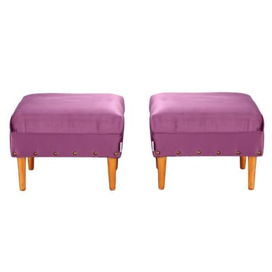 Set 2 Poufs Provenza Tacha felpa 04 Morado