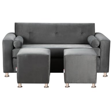 Sofa Vivo 3C  2 Poufs felpa 12 Gris