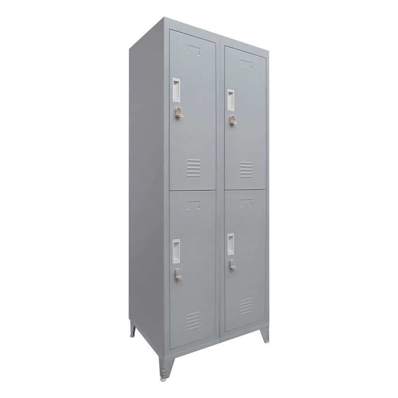 MALETEK - Locker M 2 Cuerpos 4 Puerta(s) 56,5x166x52 cm Gris