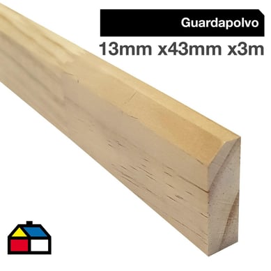 Guardapolvo pino Finger 13x43 mm. X 3 m