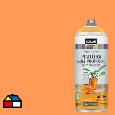 Pintura Esmalte Base Agua en Spray Naranja Claro Mate 400 ml