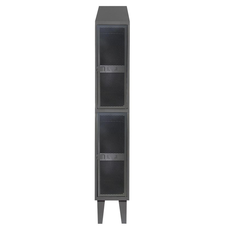 MOVILOCKERS - Locker Alta Resistencia con Malla 1 Cuerpo 2 Puerta(s) 29x190x45 cm Gris