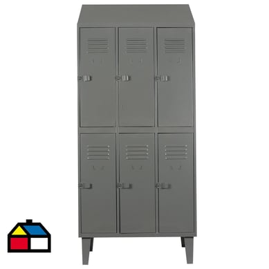 Lockers alta resistencia 190x83x45 cm 3 cuerpo 6 puerta tech incl eco