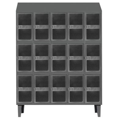 Lockers alta resistencia 190x137x45 cm 5 cuerp 15 puert malla tech