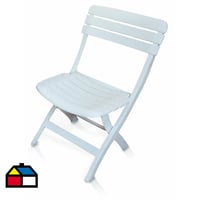 Silla de plástico plegable diamantina blanco