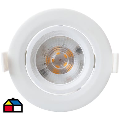 Foco empotrado led 5W basculante 400 lumenes LC diametro 9 cm blanco