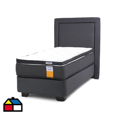 Cama Americana funcional 1 pl + respaldo + topper