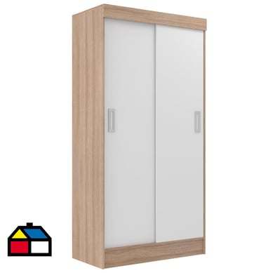 Closet 2 puertas correderas 90x40x183 cm roble/blanco