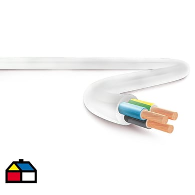 Cordn elctrico flexible 3x1.00 mm 10 mt  HO5VV-F blanco