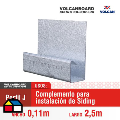 Perfil acero galvanizado Siding perfil J universal 2,5 m