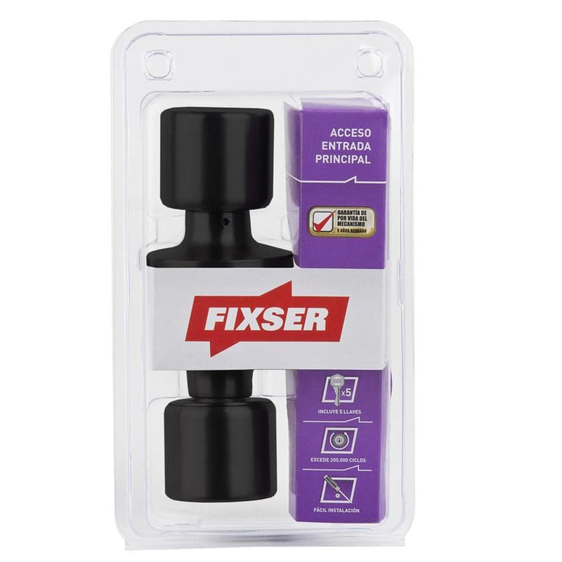 FIXSER - Cerradura pomo lugano acceso negro